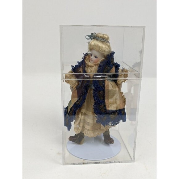 Vintage Artist Artisan Made 6" Porcelain Doll Statue Victorian